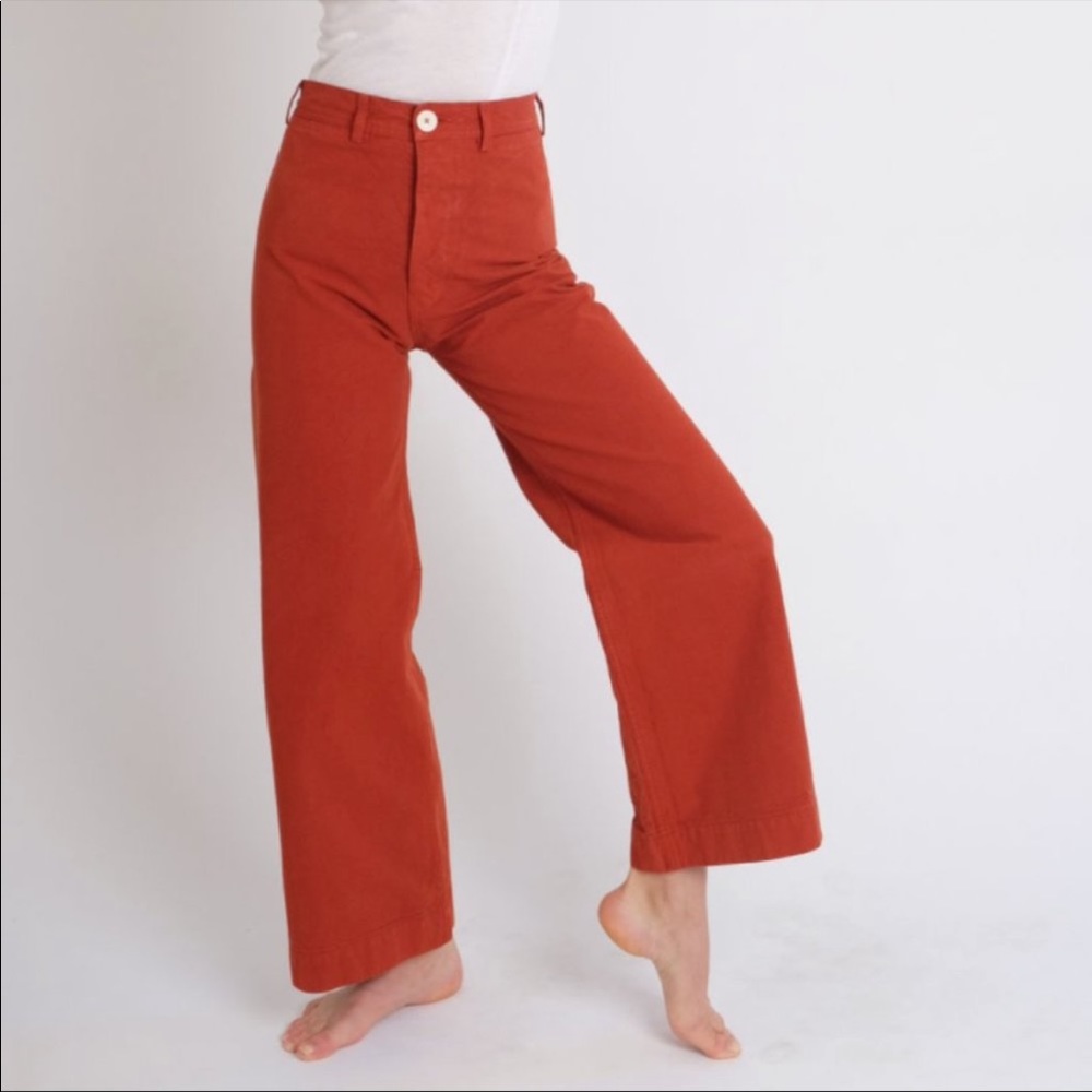 Jesse Kamm iron oxide red sailor pants size 8